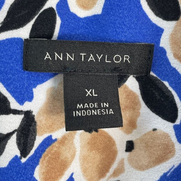 Ann Taylor Womens XL Floral Button Up Essential Shirt Long Sleeve Blouse Top - Picture 6 of 12